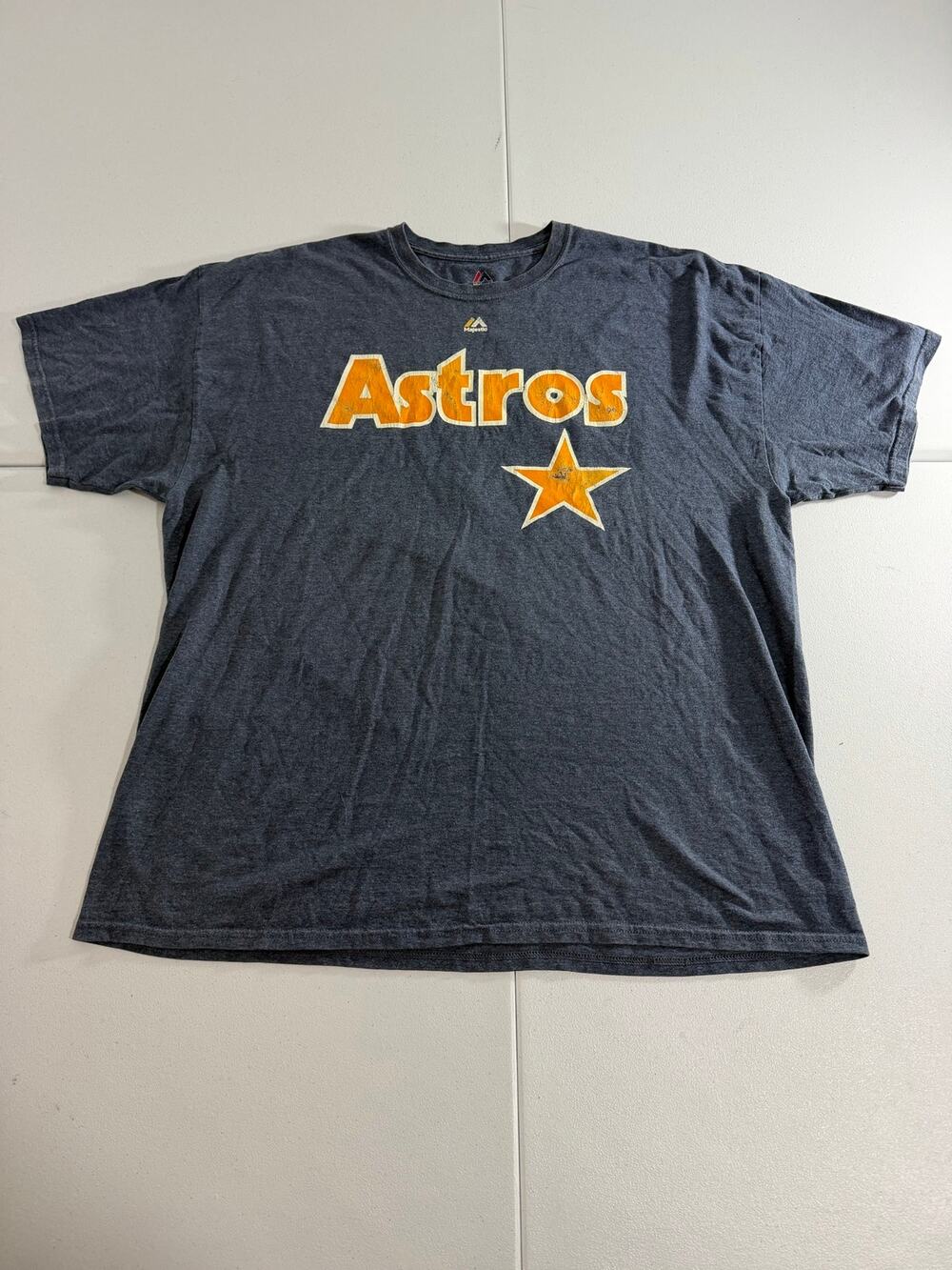 Houston Astros Jeff Bagwell #5 T-Shirt Mens XL Navy Majestic Vintage Distressed